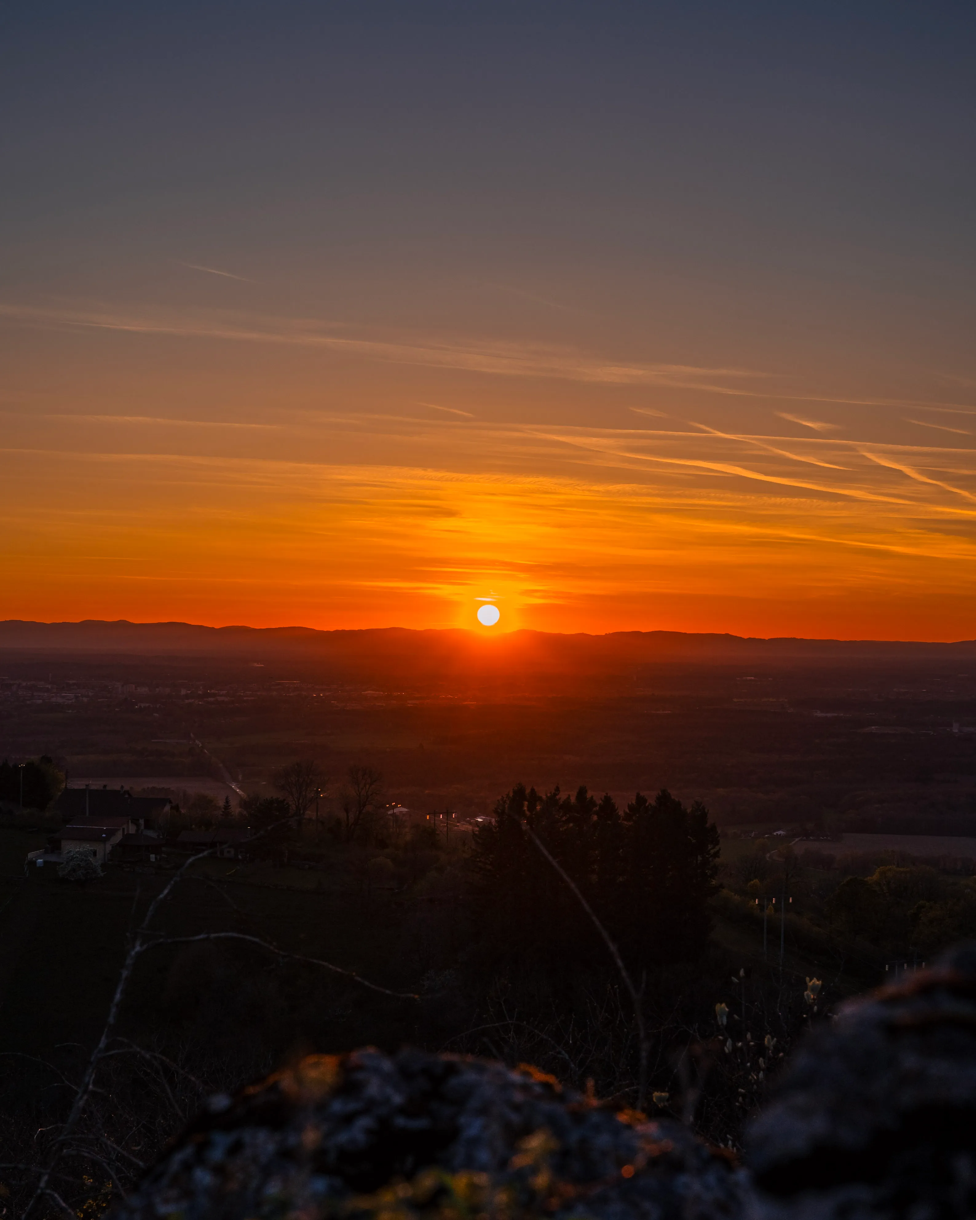 Coucher de soleil sur la campagne
