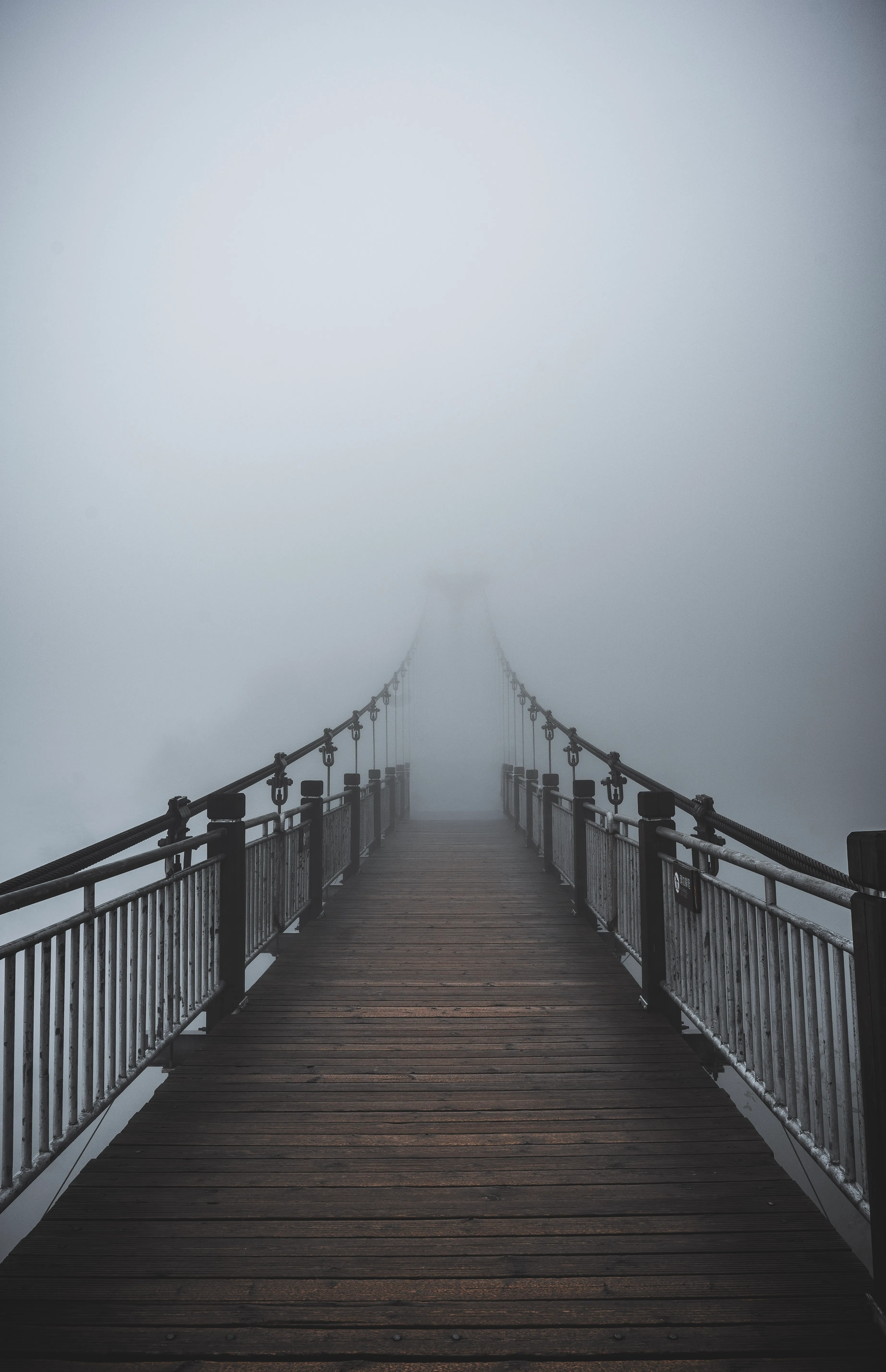 Passerelle avalée par la brume